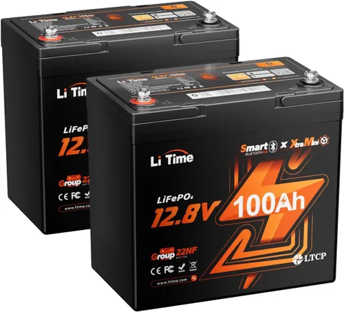 Vista 12 de Litime Batería de litio Xtra-Mini LiFePO4 de 12 V 100 Ah con Bluetooth y BMS de 100 A, mini batería de litio de 12 voltios, máximo 15000 ciclos