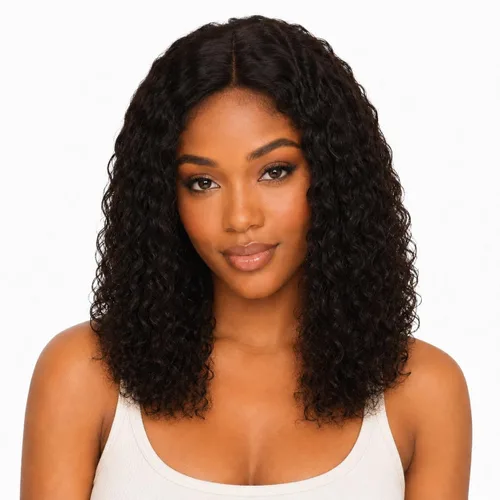 Vista 13 de Peluca de cabello humano rizado profundo de 12 pulgadas para NATURAL-RIZADO