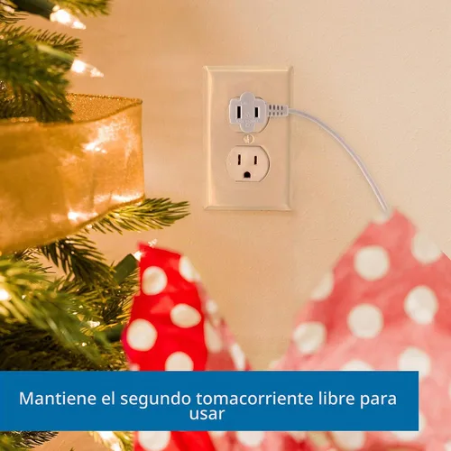 Vista 4 de Philips Interruptor de pie enchufable, 9 pies, cable de extensión de enchufe plano de 1 salida, con interruptor de encendido/apagado, cable