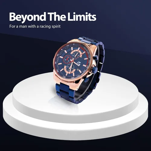 Vista 5 de Technigadgets Grayson - Reloj cronógrafo para hombre, multifunción, de cuarzo, luminoso, analógico, con correa de acero inoxidable y fecha, 98.4ft