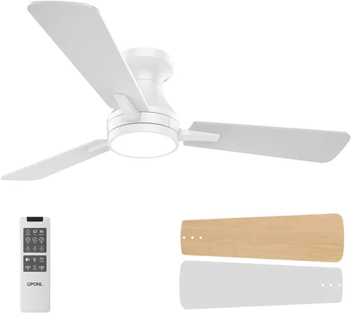 Vista 21 de OPONL 42 inch Low Profile Ceiling fan with Light and Remote Control Negro