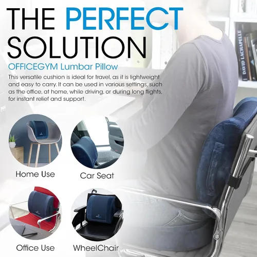 Vista 4 de Almohada ergonómica de apoyo lumbar: solución de espuma viscoelástica para aliviar el dolor de espalda - Eleva la comodidad del asiento - Tu apoyo