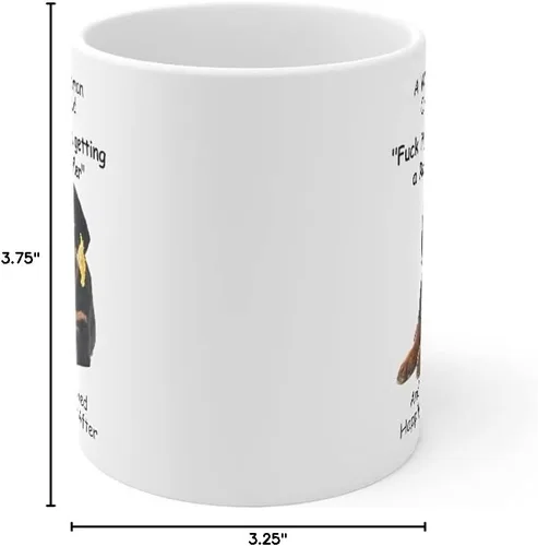 Vista 7 de Taza divertida para mujeres dueñas de mascotas – Taza para café «A Wise Woman Once Said», blanca, 325 ml., Rottweiler - Mujer Sabia 4