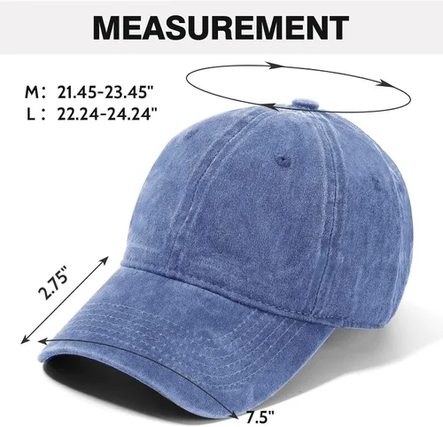 Vista 6 de VODIORE Vintage Washed Cap Distressed Baseball Caps Unisex Adjustable Dad Hats
