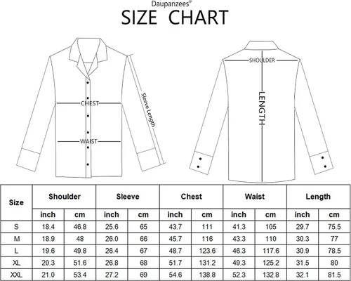 Vista 7 de Daupanzees Camisas bordadas de manga larga para hombre, ajustadas, casuales, con botones