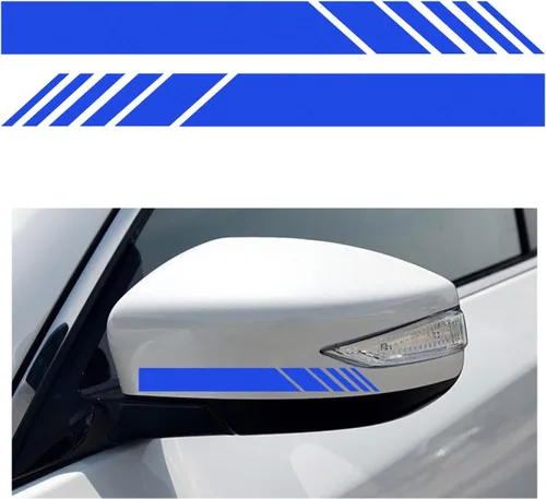 Vista 8 de Augeny 2 piezas de adhesivos para espejo retrovisor de coche, tiras de espejo retrovisor lateral de vinilo impermeables para auto, adhesivo