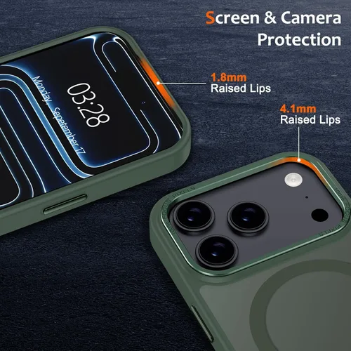 Vista 1314 de Anuck - Funda magnética para iPhone 11 compatible con MagSafe, carcasa trasera mate translúcida dura, borde de TPU, delgada, resistente a impactos