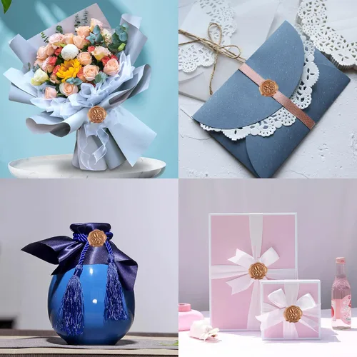 Vista 7 de CRASPIRE 50 calcomanías adhesivas para sellar cera con temática de Pascua, invitación de boda, sellos de sobre, calcomanías de cera prefabricadas