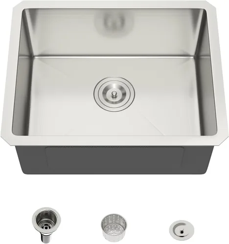 Vista 26 de Mocoloo Fregadero de barra bajo encimera de 13 pulgadas color negro plomizo – Fregadero de cocina pequeño de acero inoxidable T304 de 13 x 15