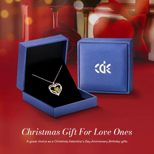 Vista 96 de CDE Collares de piedra natal para mujer, plata de ley 925, collar con colgante de corazón para siempre, Navidad, cumpleaños, aniversario, día de San