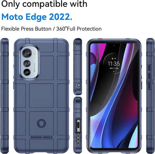 Vista 2 de Funda delgada para Motorola Edge 2022, resistente funda delgada con protección de lente de cámara de grado militar a prueba de golpes, probada