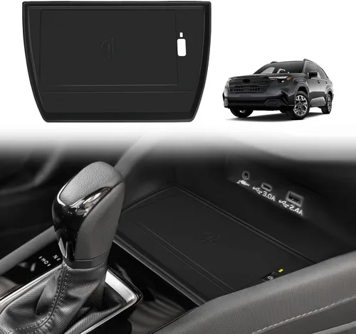 Vista 12 de Muslogy Compatible con Honda Pilot 2023-2025/2026 Passport Accesorios de Consola Central Cargador Inalámbrico Alfombrilla Protectora Insertos
