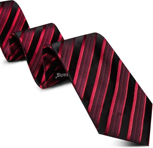 Vista 122 de Barry.Wang Juego de corbatas para hombre, corbata de seda a rayas, tejido a cuadros, gemelos formales, negocios, boda