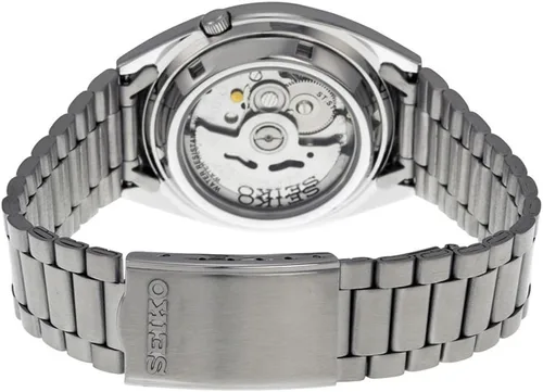 Vista 2 de SEIKO 5 Reloj automático para hombre SNXS79 con esfera negra y pulsera de acero inoxidable plateado, Mecánico,Automático,Reloj automático