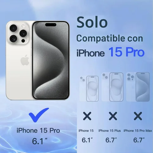 Vista 3 de JETech Protector de pantalla de privacidad para iPhone 15 Pro, paquete de 2