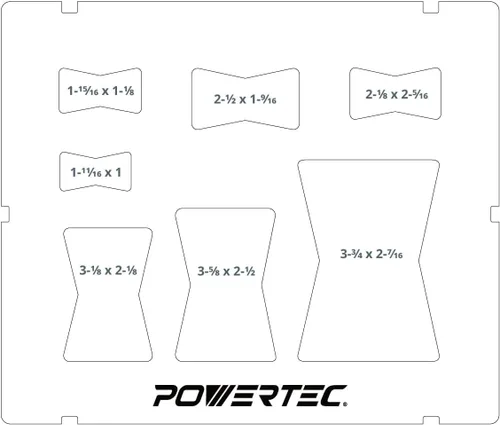Vista 3 de POWERTEC 71869V Router Bits Kit de incrustaciones de latón macizo con plantilla de mariposa 7 en 1 pajarita decorativa