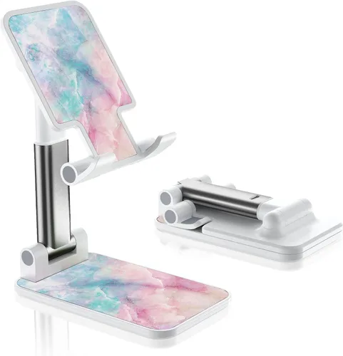 Vista 20 de Soporte de teléfono plegable para escritorio - Soporte de teléfono celular de ángulo ajustable - Adecuado para iPhone, Samsung - Flor negra