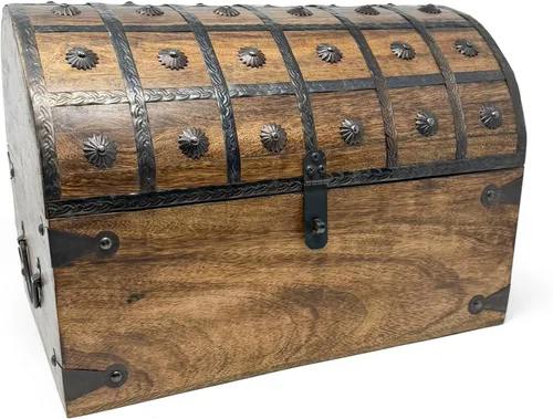 Vista 14 de Nautical Cove Cofre del tesoro de recuerdo y caja de madera decorativa (pequeña de 5 x 3 x 3.25 pulgadas), caja de almacenamiento, caja de madera