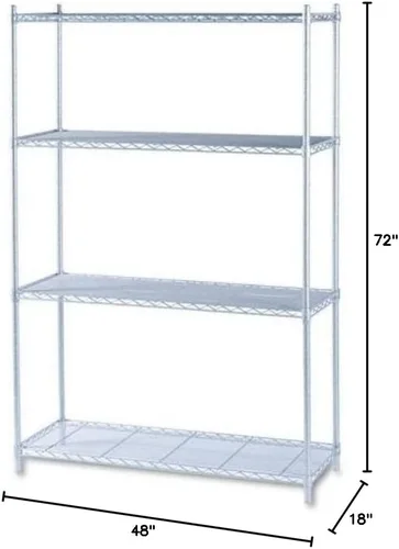 Vista 2 de Safco Productos Unidad de inicio de estantería de alambre industrial 48 pulgadas de ancho x 18 pulgadas de profundidad x 72 pulgadas de alto