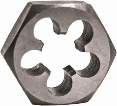 Vista 7 de Century Drill & Tool, 98219, 1-8 NC, Troquel hexagonal, Roscas externas de corte de precisión, Acero de aleación de alto carbono