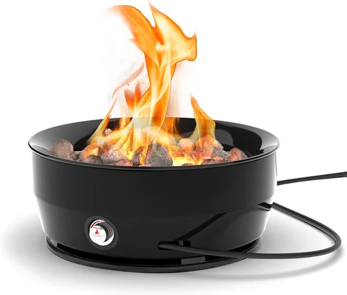 Vista 11 de Outland Living Fogata Grande de Gas Propano para Exteriores, 60,000 BTU/h, 24 pulgadas con Tapa - Tazón de Fuego Moderno Lake Country 800 para Azul