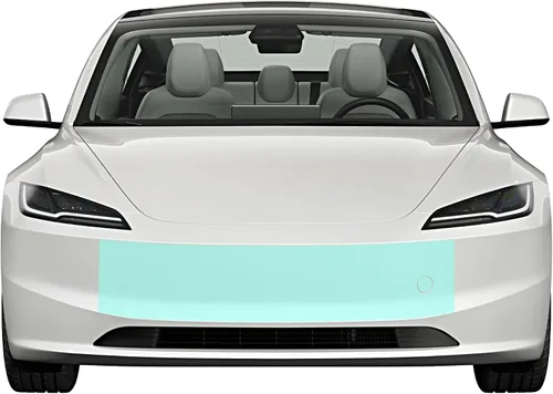 Vista 6 de TWRAPS Mini parachoques PPF para Tesla Model 3 – Cubierta protectora de pintura antiarañazos, protector de escudo autorreparable transparente