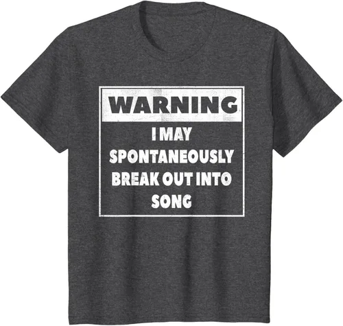 Vista 32 de Advertencia I may Spontaneously romper en canción camiseta