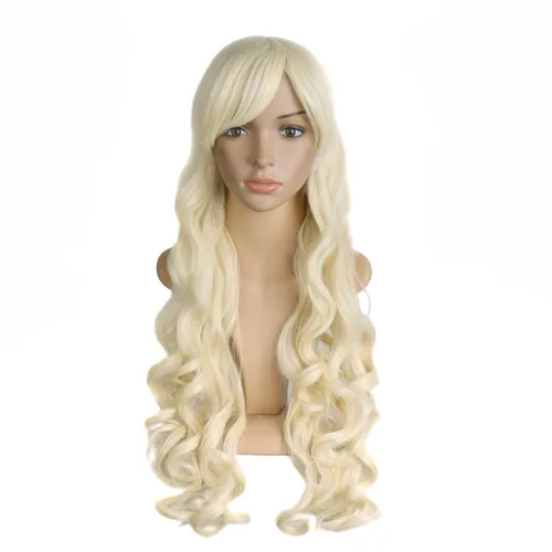 Vista 56 de Peluca MapofBeauty Lolita para disfraz, cabello largo, rizado, con coleta, Blanco