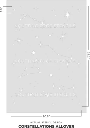 Vista 5 de Plantilla de pared Constellations - Plantillas celestiales para pintar paredes - Plantilla reutilizable para pintar paredes - Prueba la plantilla