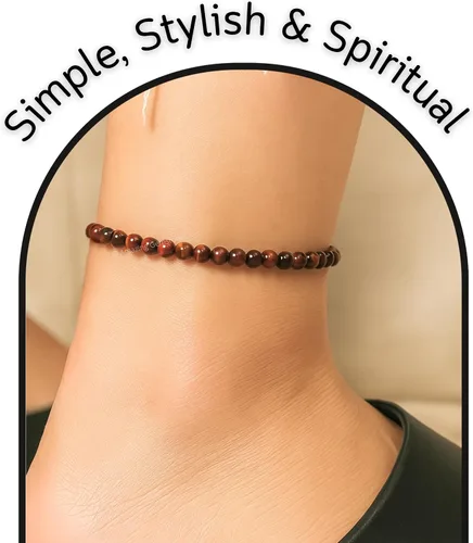Vista 28 de Amazing Gemstone Crystal Anklet Ankle Bracelets for Women - Waterproof Beaded Healing Crystal Anklets, Plus Size Chakra Gemstone Bead Anklet