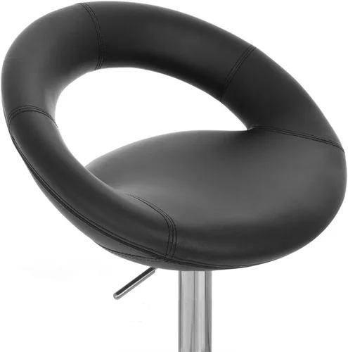 Vista 3 de Zuri Muebles Negro Crescent Ajustable Altura Giratorio Taburete de bar sin brazos
