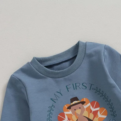 Vista 2 de Conjunto de 2 piezas de sudadera con diseño de árbol de Navidad para niño y niña, ropa de otoño e invierno
