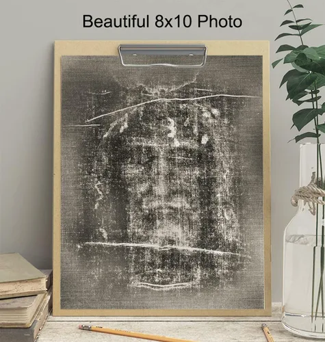 Vista 4 de Decoración de pared de Jesús - Jesucristo - Imagen de la Sábana Santa de Turín - Arte de pared con foto - Regalos católicos, decoración religiosa