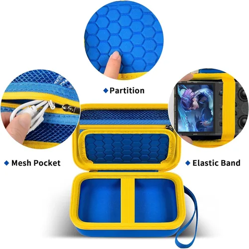 Vista 4 de Comecase Hard Case for G350/ RG353V/ RG353VS/ R36S/ for Atari Super Pocket Retro Handheld Game Console with Mesh Pocket, Handheld Emulator Storage