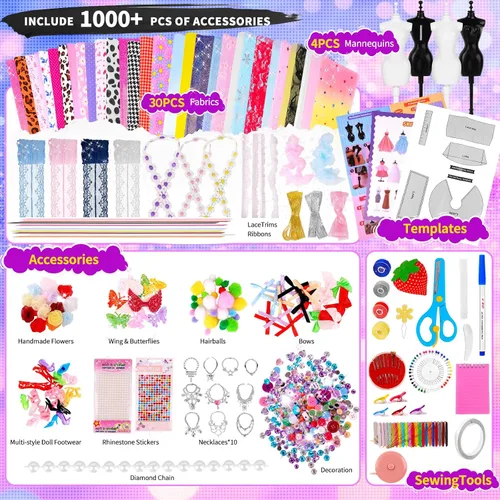 Vista 6 de MPQMPQ Más de 1000 kits de diseño de moda para niñas de 6 7 8 9 10 11 12 +