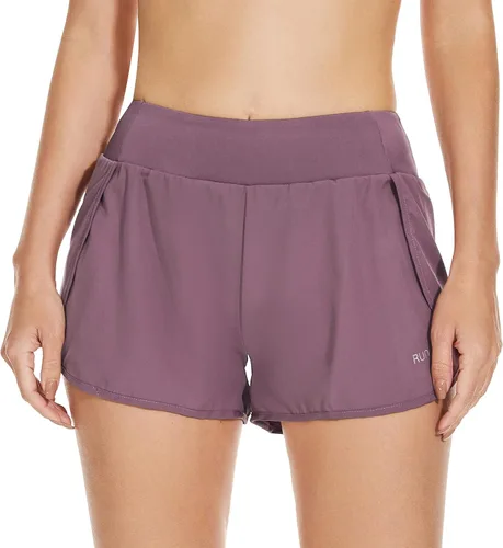 Vista 2 de Zando Pantalones cortos atléticos de cintura alta para pantalones cortos casuales de verano con bolsillos para mujer, pantalones cortos de correr
