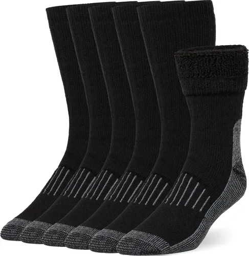 Vista 8 de COZIA Calcetines de lana merino para hombres y mujeres, calcetines térmicos cálidos para senderismo, 3 pares A35-carbón