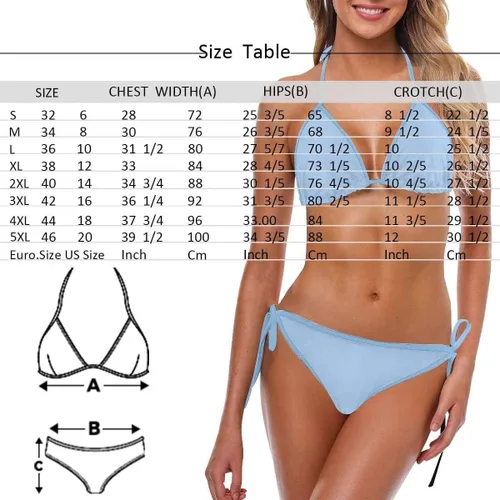 Vista 3 de Conjuntos de bikini personalizados para mujer, traje de baño triangular halter con cara, traje de baño sexy personalizado con lazo lateral