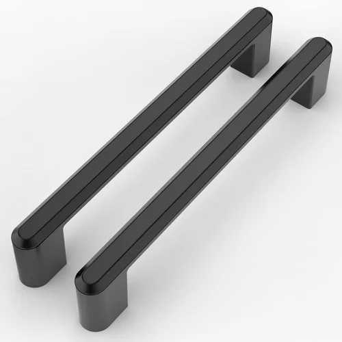 Vista 7 de Chibery Paquete de 10 tiradores de gabinete, 3.75 pulgadas (3.780 in), manijas de gabinete negro mate, accesorios de aleación de zinc para armarios