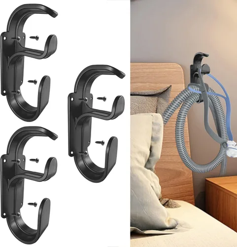 Vista 10 de Percha de manguera CPAP con función antidesenganche, gancho para máscara y soporte de tubo, organizador de suministros, evita enredos de manguera