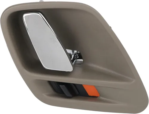 Vista 130 de TRQ Manija de puerta interior delantera izquierda cromada y negra para el lado del conductor compatible con Ford F-150 2012-2014
