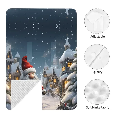 Vista 7 de Baby Car Seat Canopy Cover for Mom, Soft Breathable Nursing Breastfeeding Covers Multi Use Stroller Sun Shade Newborn Shower Gift，Christmas Snow
