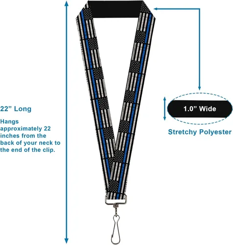 Vista 3 de Buckle-Down Cordón de 1.0 pulgadas - Bandera desgastada Americana Negro/Gris/Azul