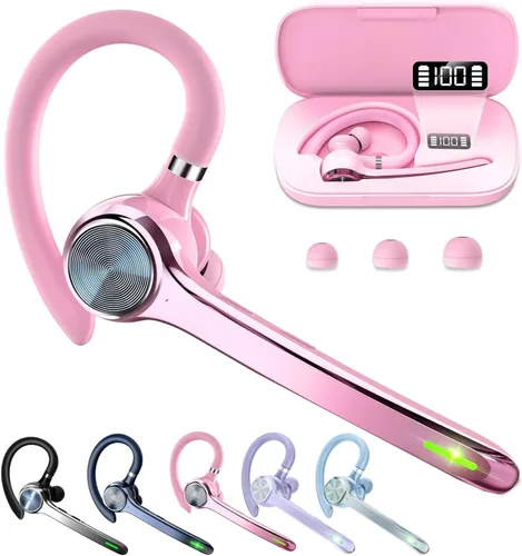 Vista 11 de HEIBAS Auriculares Bluetooth, Auriculares inalámbricos Bluetooth con estuche de carga de 500mAh, tiempo de conversación de 72 horas, micrófono
