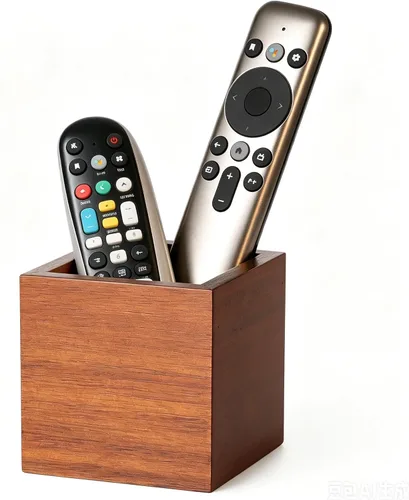 Vista 14 de Soporte para control remoto, soporte de madera para control remoto de TV para mesa, organizador remoto para decoración del hogar, caja remota