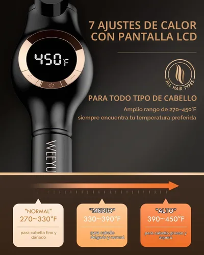Vista 4 de Rizador de pelo de 1 pulgada, varita rizadora de barril largo para el cabello, rizador de pelo de turmalina de cerámica de doble voltaje