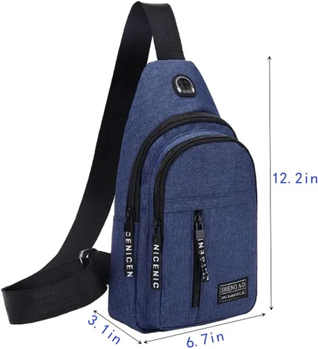 Vista 2 de MUHBIJO 1 bolsa bandolera para hombre, bolso cruzado, mochila antirrobo, bolsa cruzada de hombro para hombres y mujeres