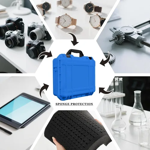 Vista 5 de Relaxweex 1 funda rígida impermeable de 8.5 x 6.5 x 3.7 pulgadas con inserto de espuma personalizable para bricolaje, funda protectora portátil