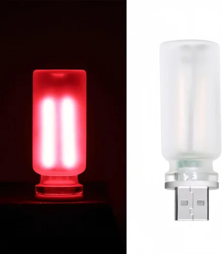 Vista 13 de Luz nocturna USB innovadora: nueva luz de ambiente táctil para cama y coche, botella de vidrio de cerámica LED – Perfecta para decoración mini Azul