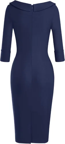 Vista 2 de MUXXN vestido de cóctel clásico vintage con escote de novia para mujer
